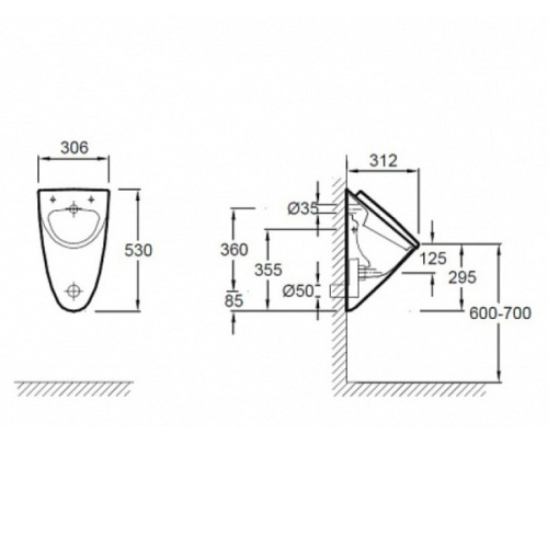 Писсуар подвесной Jacob Delafon Presqu’ile с крышкой - фото 2