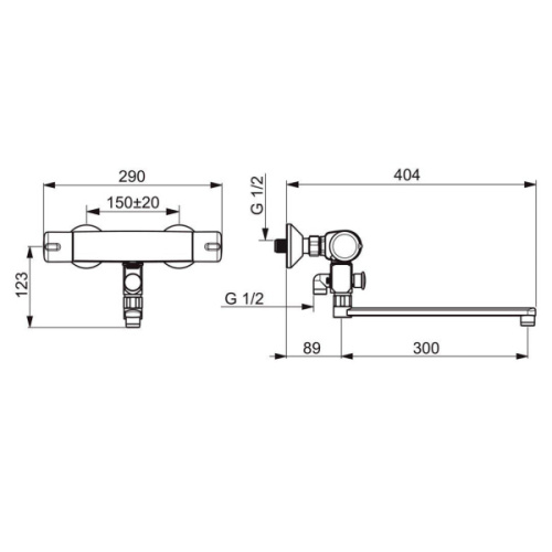 Смеситель для ванны Oras Nova 7447X термостатический  - фото 2