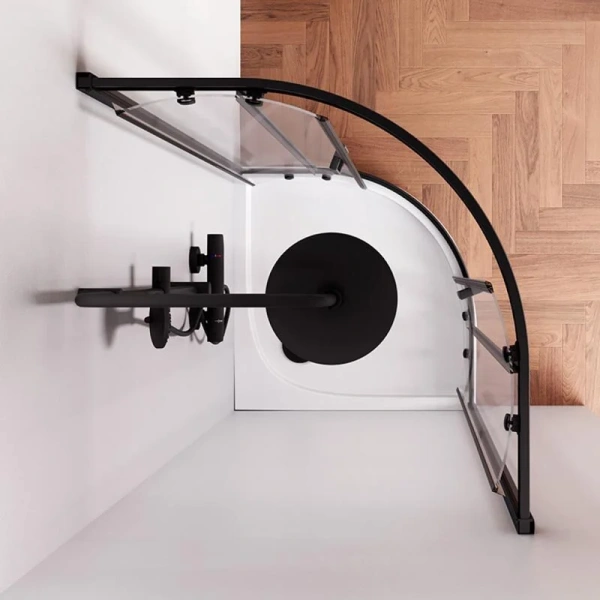 Душевой уголок Am.Pm Gem 80х80 см профиль черный матовый, 80х80 - фото 5