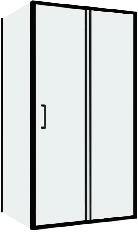 Душевой уголок Abber Schwarzer Diamant 150x50 см профиль черный, стекло прозрачное - фото 3