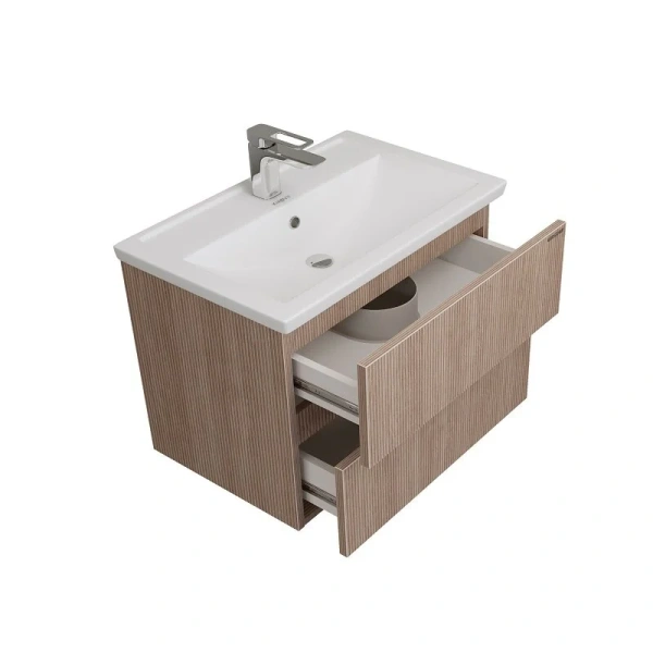 Тумба под раковину подвесная Grossman Юнит 70 см кадена вуд - фото 3