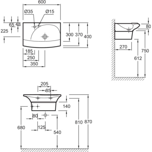 Раковина Jacob Delafon Stillness E1300-00 - фото 4