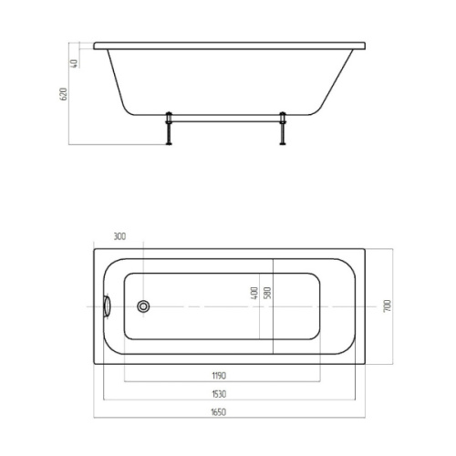 Ванна акриловая Акватек Мия 165х70 см прямоугольная, в наличии - фото 9