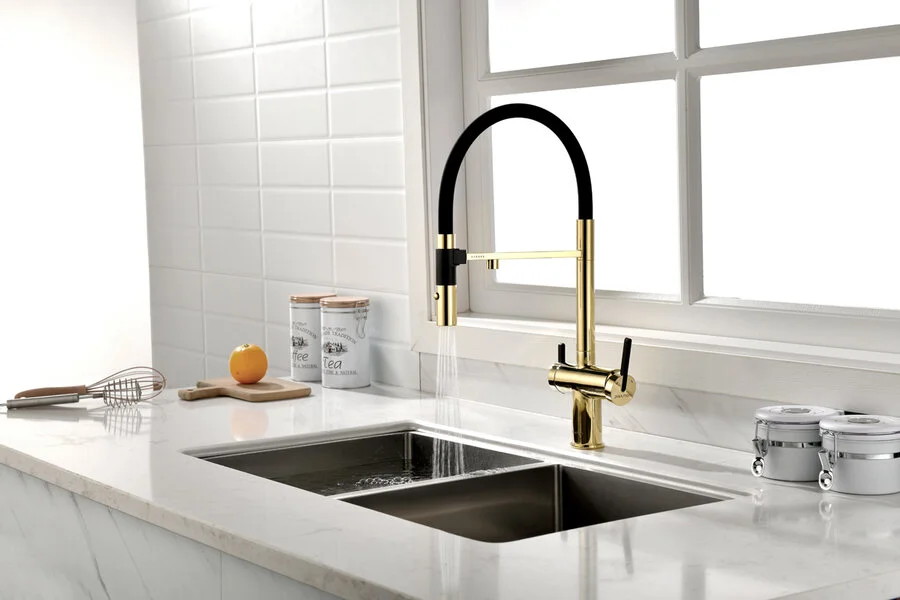 Смеситель для питьевой воды Paulmark Gravity золото, высокие, из латуни, округлая форма, для питьевой воды с фильтром - фото 5