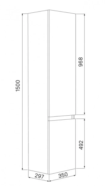Шкаф-пенал подвесной IDDIS Zodiac 35 см белый - фото 2