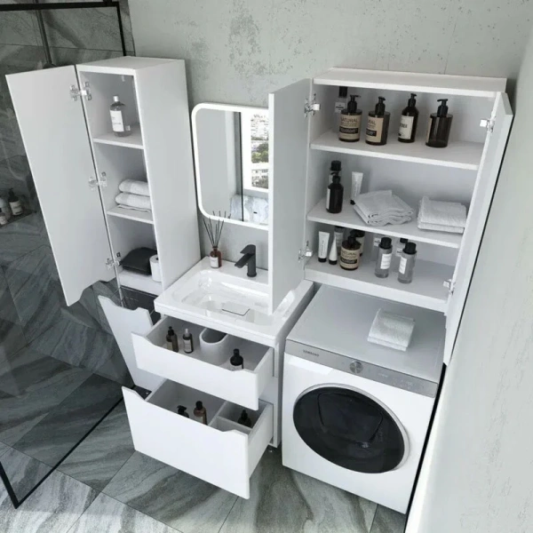 Тумба под раковину напольная Style Line Марелла Люкс Plus 60 см белый матовый антискрейтч, 60 см - фото 6