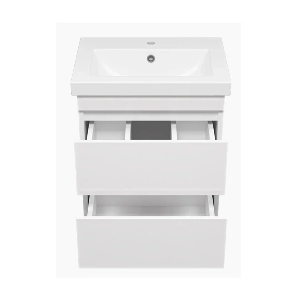 Тумба под раковину подвесная Misty Енисей 46 см белая, современная, hi-tech - фото 3