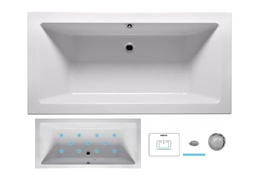 Ванна гидромассажная Riho Lusso 180 x 80 см, AIR - фото 2
