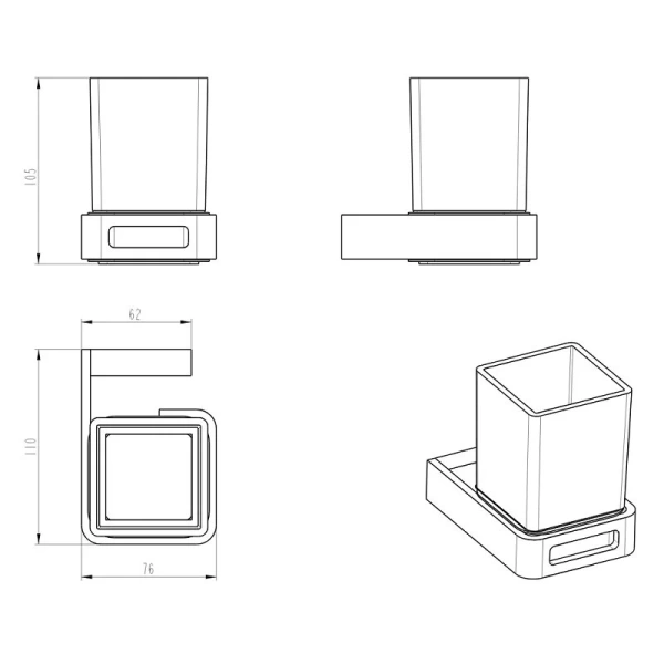 Стакан для ванной Boheme Q бронза, современные, hi-tech - фото 2