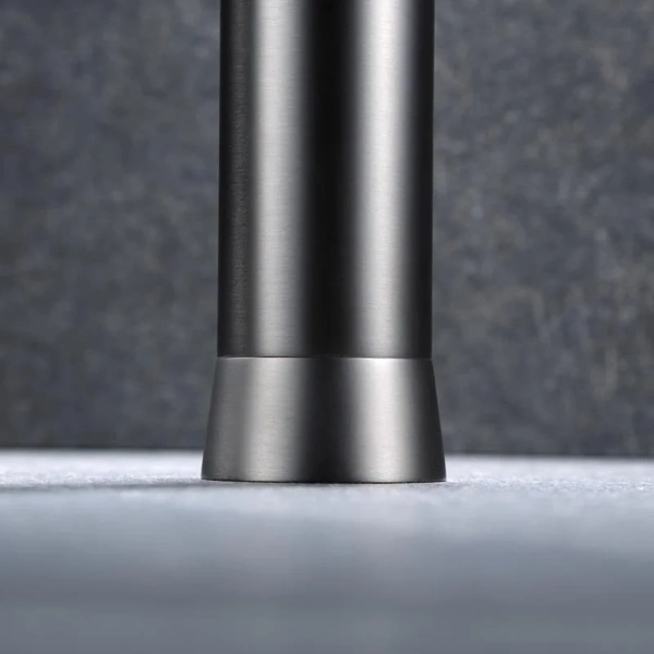 Смеситель для раковины Black&White Universe оружейная сталь, высокие, округлая форма - фото 5