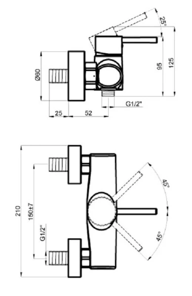 Смеситель Azario Tasco AZ-15160631 для душа, без излива, хром - фото 2