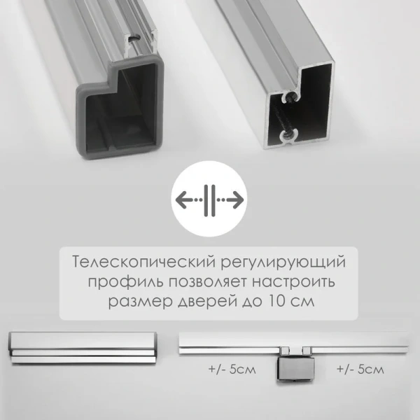 Душевая дверь в нишу WasserKRAFT Berkel 130 см профиль хром, стекло прозрачное, по запросу - фото 8