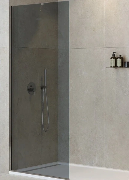 Душевая перегородка Cezares Liberta 80 см стекло графит, профиль хром - фото 1