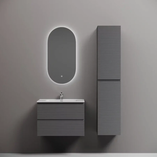 Тумба под раковину подвесная Sancos Folk 70 см Grey Soft, современная, hi-tech - фото 3