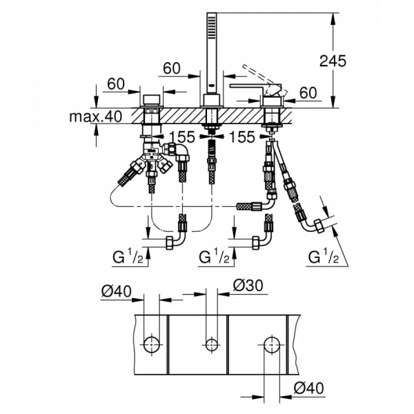 Смеситель для ванны Grohe Plus 23845003 - фото 3