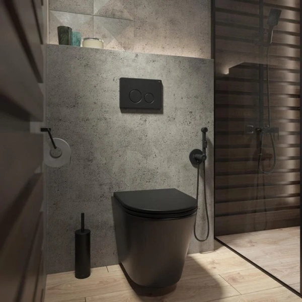 Клавиша смыва IDDIS Unisteel черная матовая - фото 3