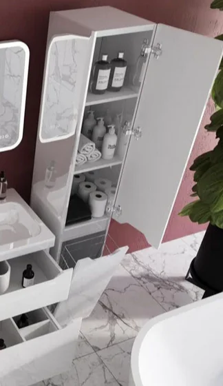 Шкаф-пенал Style Line Марелла Люкс Plus 30 см левый, белый матовый антискрейтч, подвесные, напольные - фото 6