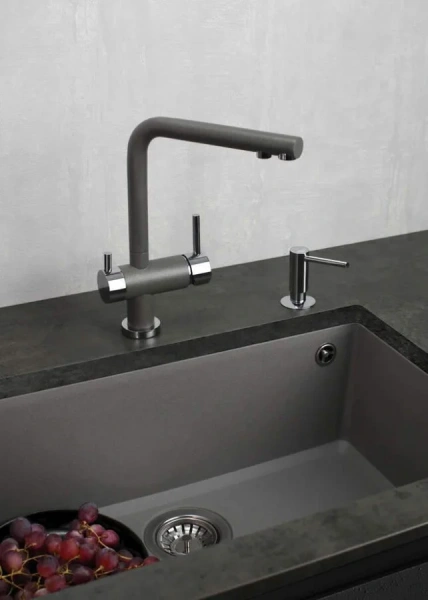 Мойка для кухни Omoikiri Tedori 66-U-BL 66 см черная, из искусственного гранита - фото 3