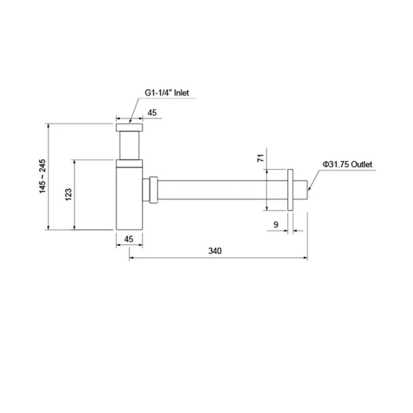 Сифон для раковины Акватек черный матовый - фото 2