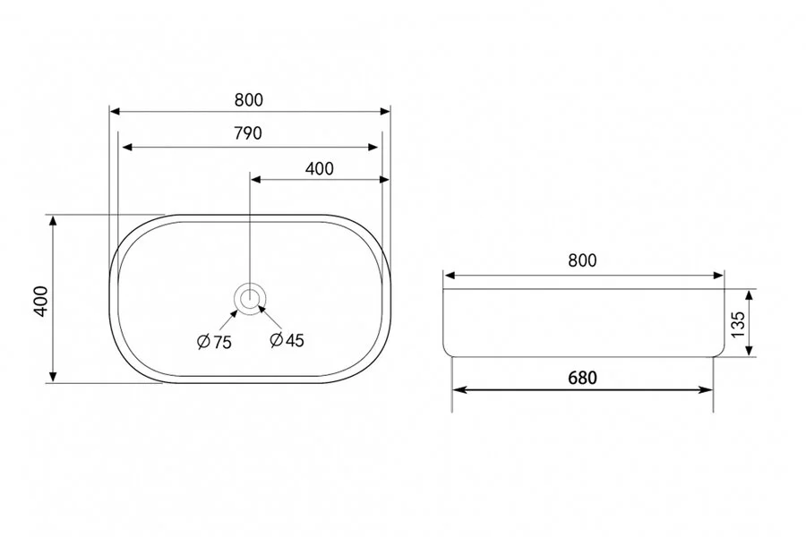 Раковина Abber Bequem 80 см белая матовая - фото 2