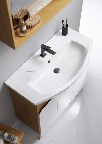 Тумба под раковину напольная Aqwella Basic BAS0107DZ 75 см с двумя дверцами - фото 4