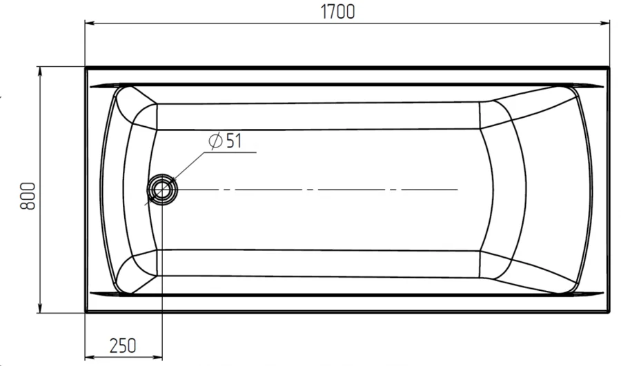 Ванна акриловая Creto Modalia 9-17080, 170 x 80, белый, прямоугольные - фото 5