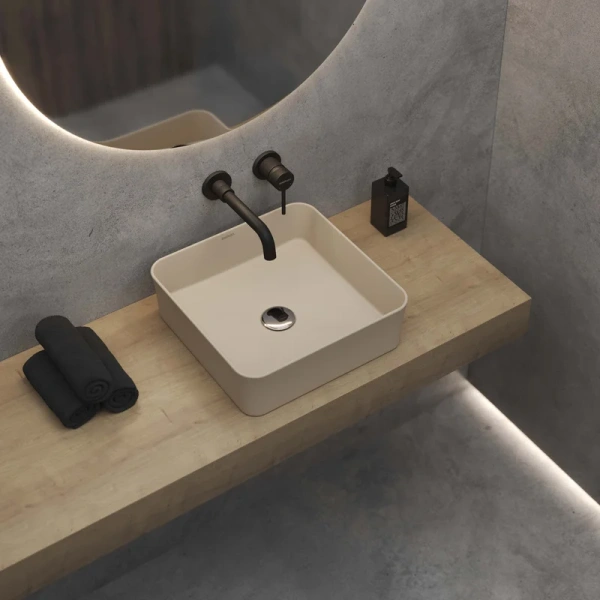 Раковина BERGES Ego 38 см матовый жасмин, современные, hi-tech - фото 2