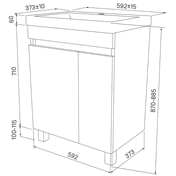 Тумба с раковиной напольная IDDIS Zodiac 60 см белая/ясень-шимо - фото 2