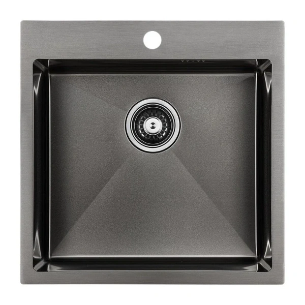 Мойка для кухни Paulmark Kroner 51 см вороненая сталь - фото 1