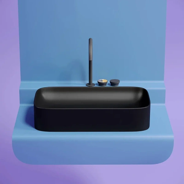 Раковина Ceramica Nova Element 70 см черная, в форме чаши, прямоугольной формы - фото 5