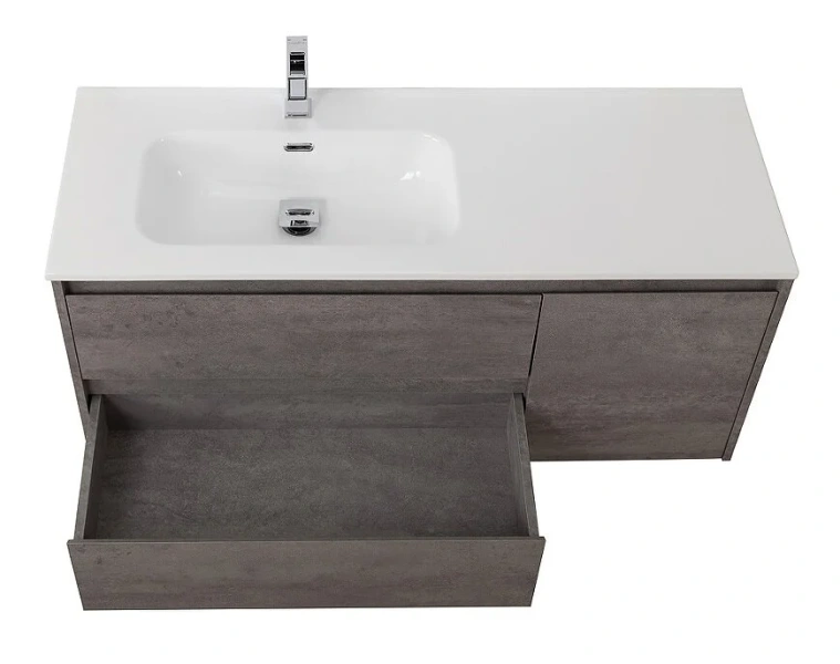 Тумба под раковину подвесная BelBagno Kraft 120 см левосторонняя Cemento Grigio, серая - фото 7