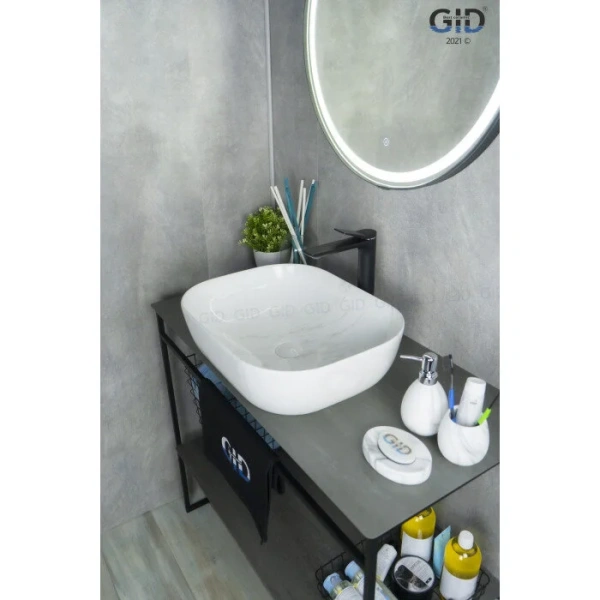 Раковина GID Geometrico K397D9 50 см под камень, в форме чаши, прямоугольной формы - фото 5