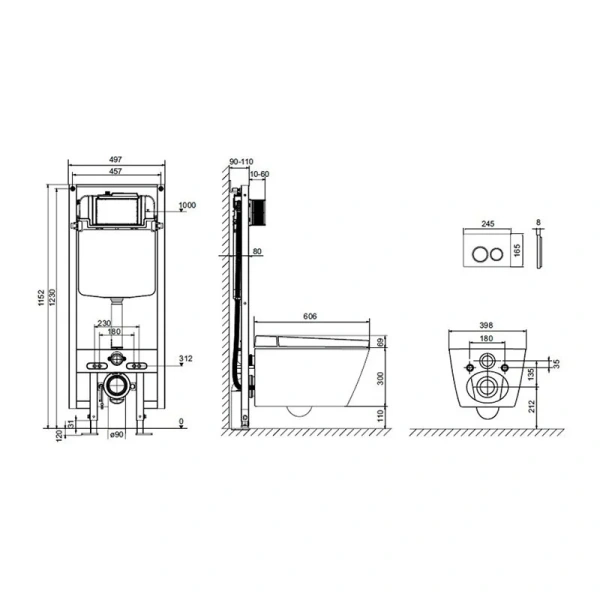 Унитаз с инсталляцией Tece TECEspring с функцией биде index_3 - фото 10