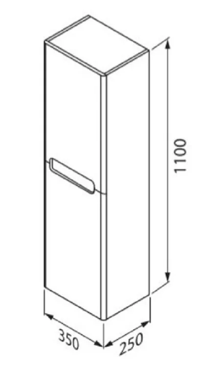 Шкаф-пенал подвесной IDDIS Edifice 35 см белый - фото 2