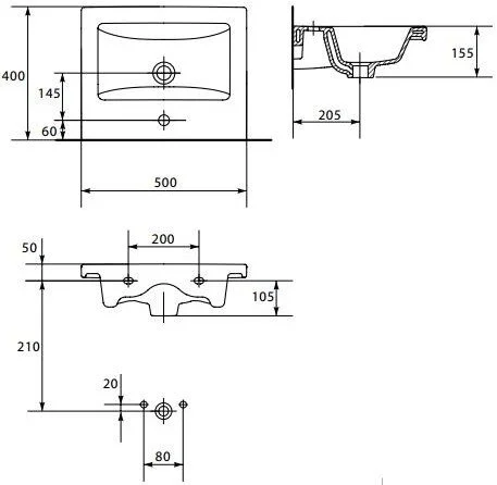 Раковина мебельная Misty Como 50 см белая, нет в наличии - фото 2