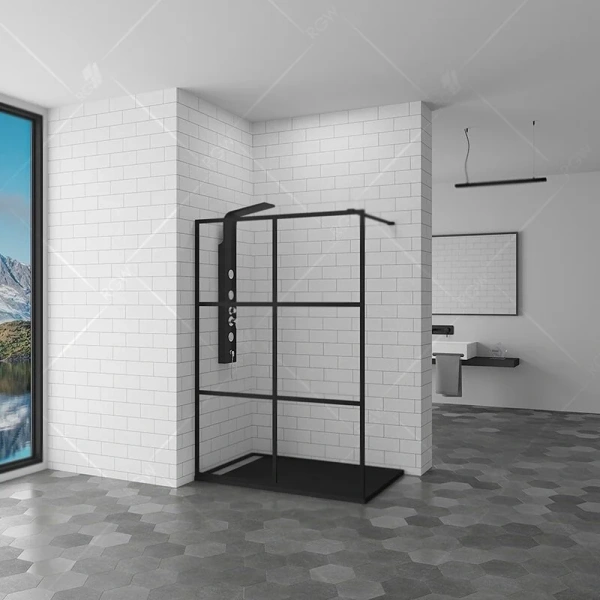 Душевая перегородка RGW Walk In WA-111B 90 см профиль черный - фото 3