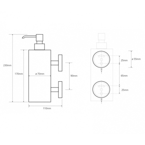 Дозатор для мыла Bemeta Omega хром - фото 2