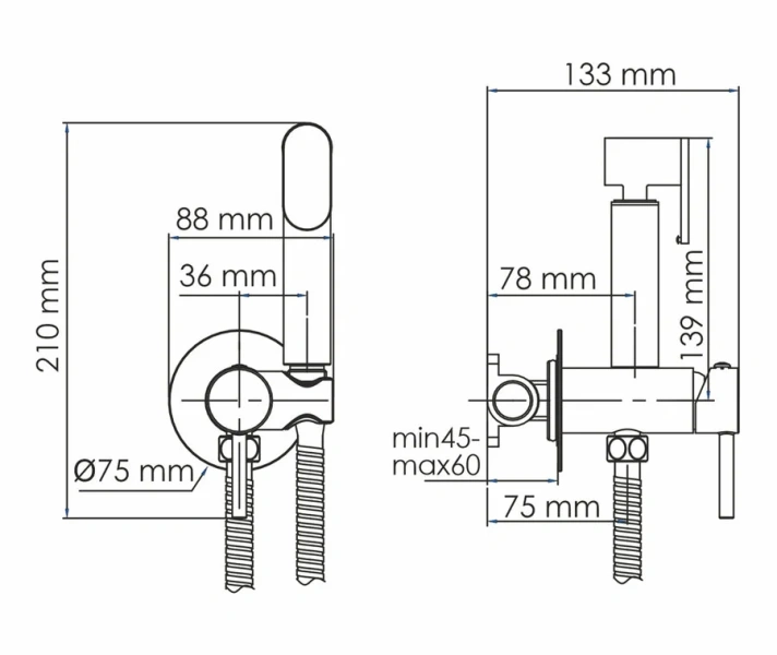 Гигиенический душ со смесителем WasserKRAFT белый матовый - фото 2