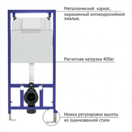 Инсталляция для унитаза BERGES Novum кнопка хром глянец - фото 2
