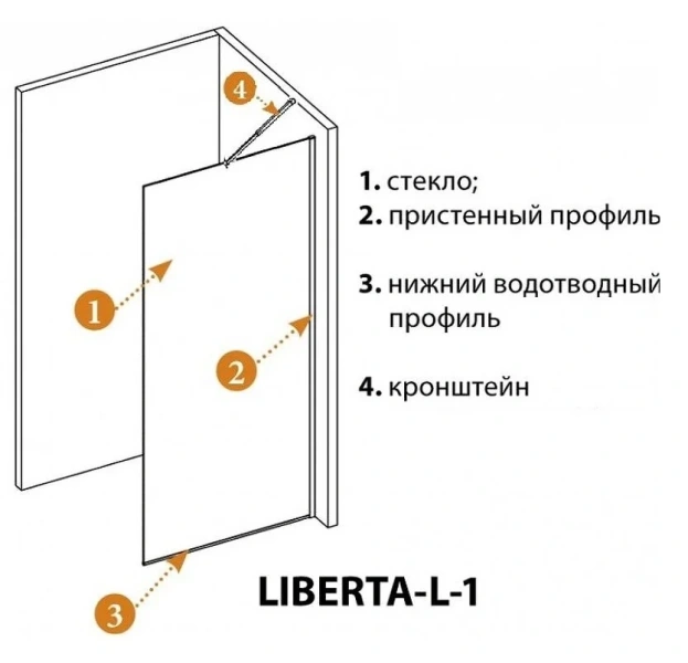 Душевая перегородка Cezares Liberta 90 см профиль черный стекло прозрачное, прозрачные - фото 5