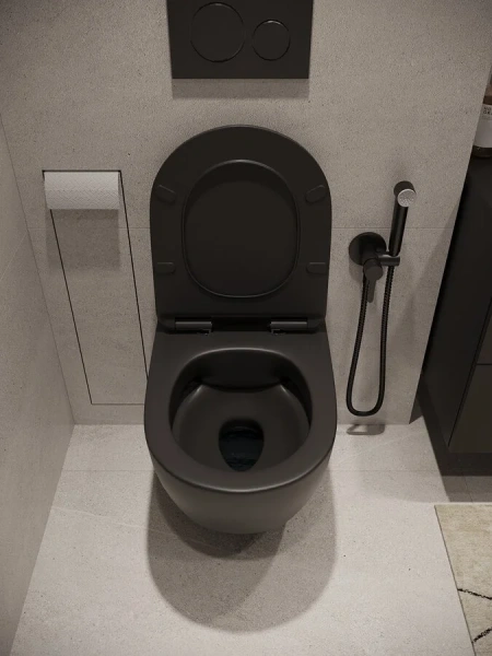 Унитаз подвесной Agger черный, фарфор, керамика - фото 8