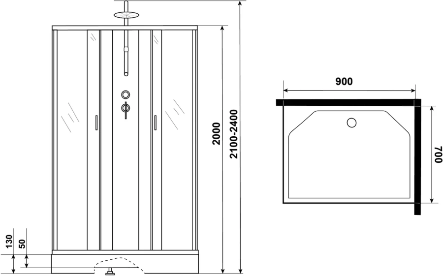 Душевая кабина Niagara Classic 90x70 см с гидромассажем, прямоугольные index_1 - фото 12