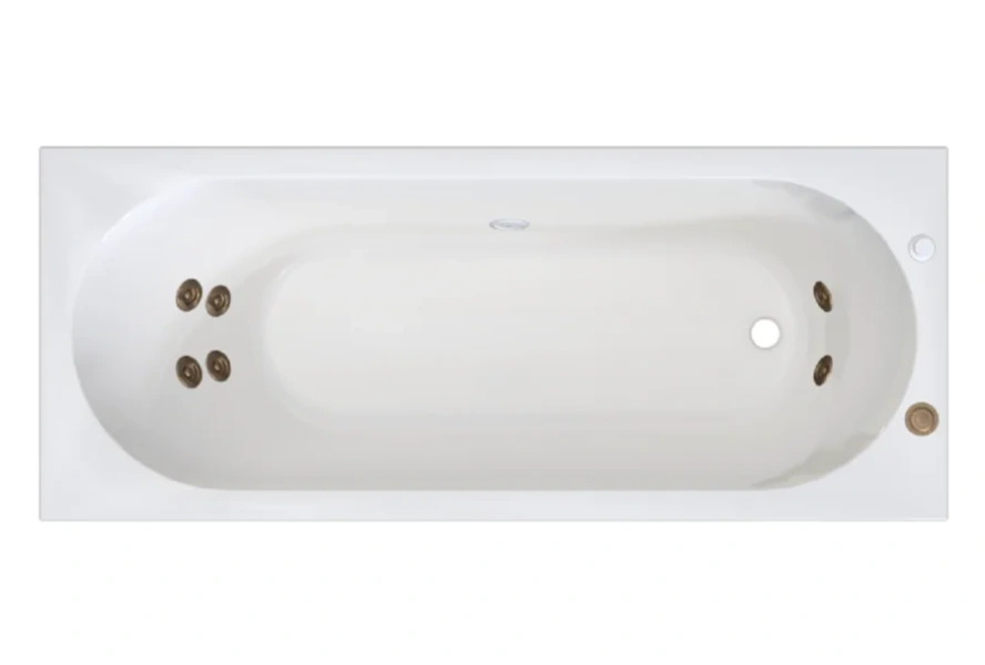 Акриловая ванна Радомир Вальс 1-01-4-0-1-336К, 170 х 70 см, каркас, фронтальный экран, сифон, слив-перелив автомат в комплекте, белая/бронза, без гидромассажа - фото 6