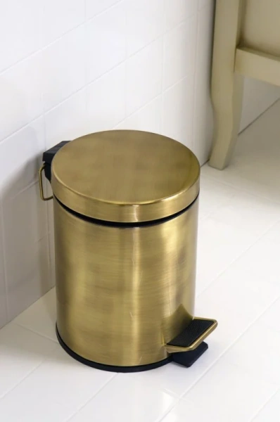 Мусорное ведро Cezares Olimp 5.3 л, бронза, классические, ретро - фото 2
