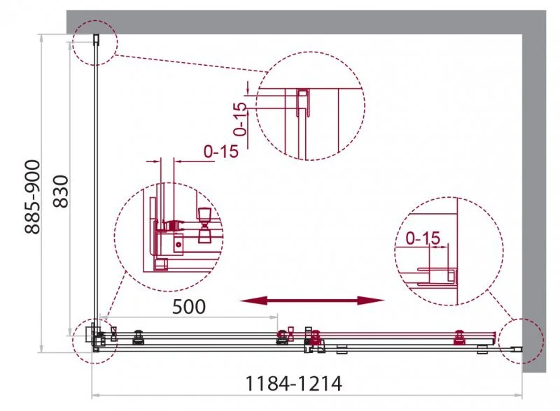 Душевой уголок BelBagno Acqua 120х90 см профиль черный - фото 2