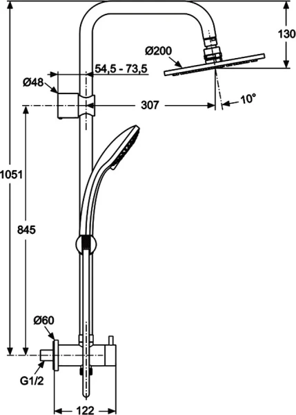Душевая стойка Ideal Standard Idealrain Soft хром - фото 2