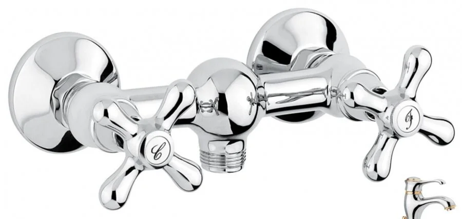 Смеситель для душа, хром/золото, Emmevi Deco Classic - фото 2