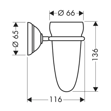 Стакан для ванной Axor Carlton 41434, современные, hi-tech - фото 2
