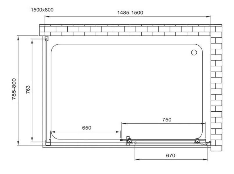 Душевой уголок Vincea Alpha VSR-3AL8015 150х80 см алюминиевый профиль - фото 3