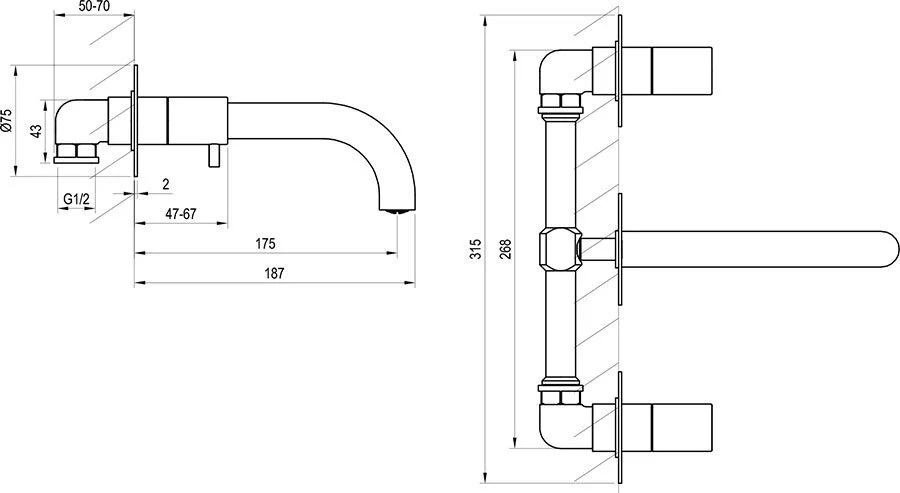 Смеситель для раковины Ravak Espirit X070 встраиваемый - фото 2